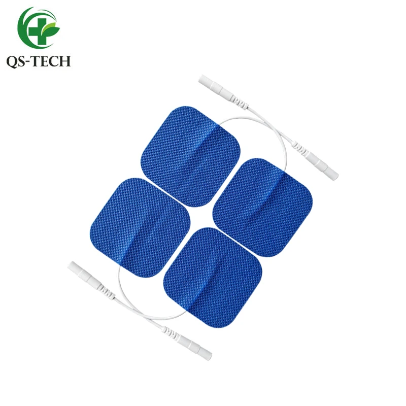 QS-TECH tens unit massage pads Reusable Replacement self adhesive electrode gel pads 50x50 mm