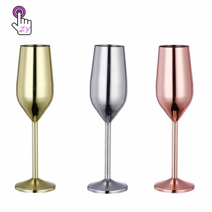 Stainless Steel Gold/cooper Plated Wine Glasses Unbreakable DIY champagne Wine Glasses