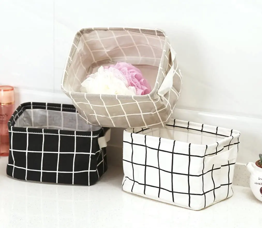 Home Decor Home Toy Kitchen Food Fruit Container Cases Office Desktop Sundries Cosmetic Organizer Fabric Storage Basket