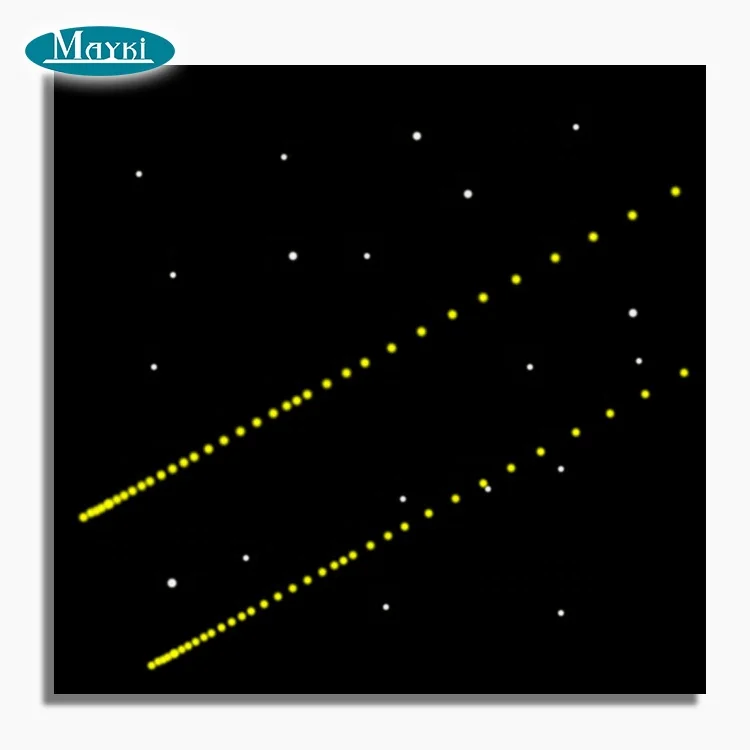 Shooting Star Fiber Optic Panel with Black Tiles Optical Fibre APP Led Light Source for Ceiling with Magnets