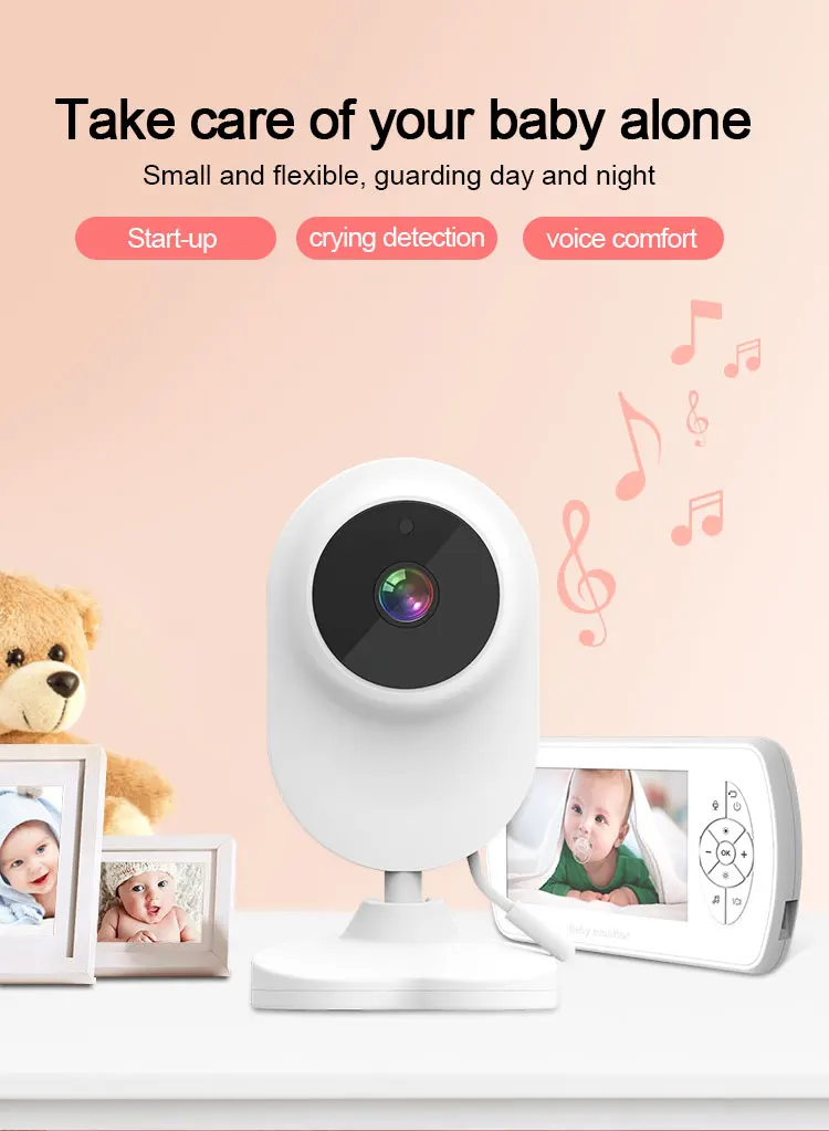 UEMON TECH New Arrival 4.3' screen real-time mini network baby pet camera monitor