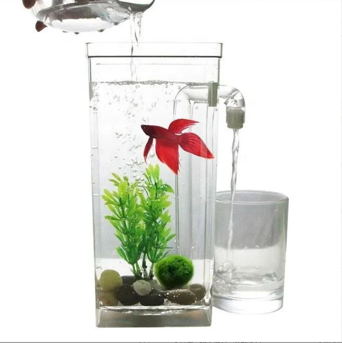 Small Fish Tank Goldfish Mini Automatic Filter Tank Water Change Function Fish Tank Aquarium Acrylic Aquarium