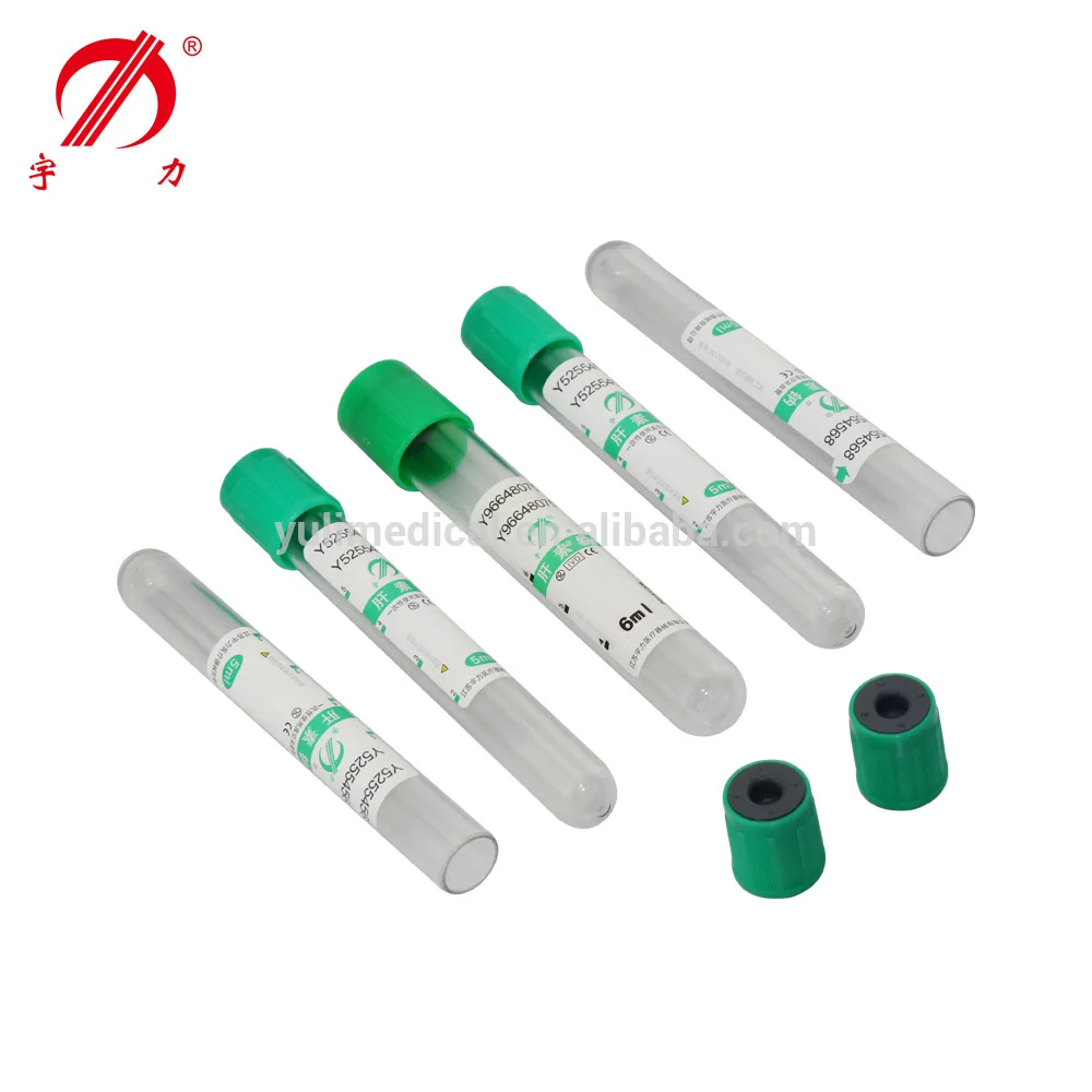Green vacuum blood collection tube lithium heparinized capillary tube
