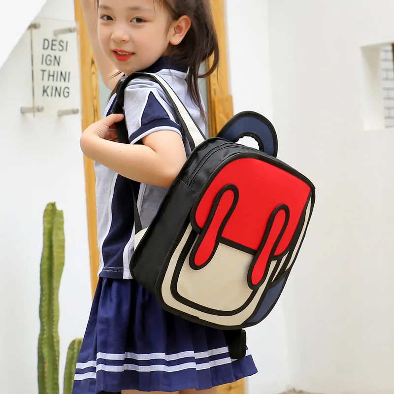 Custom 2 D Colorful Children Small Kids Baby Book Backpack Primary  School Bag backpacks for boys and girls