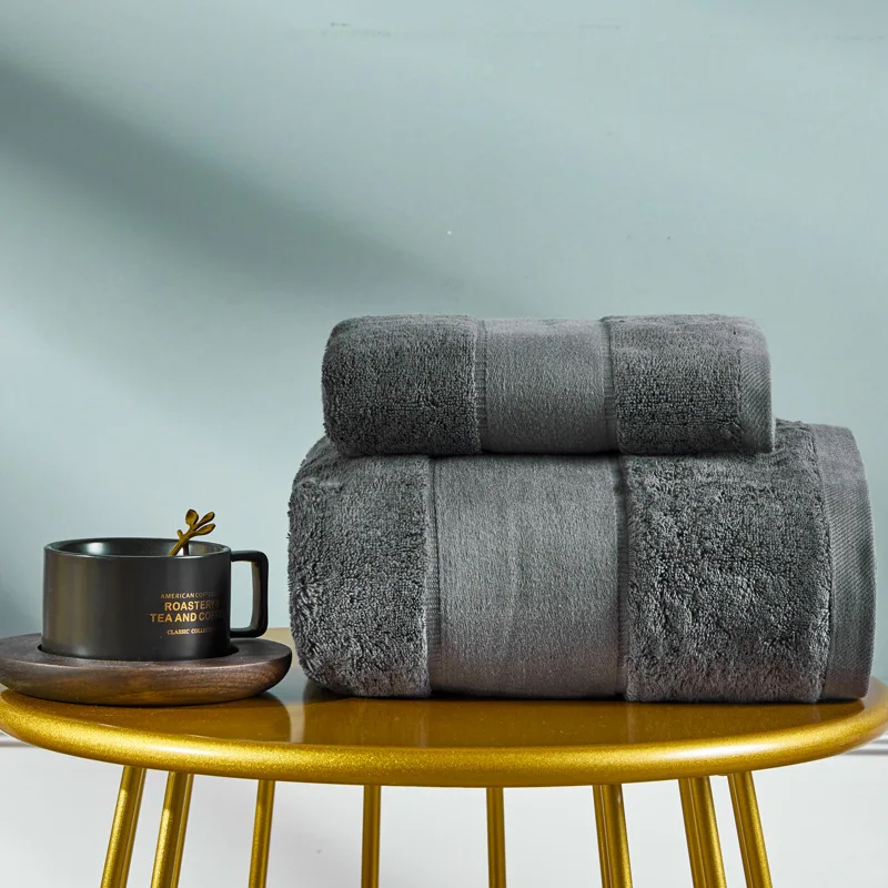 Custom wholesale five-star hotel linen cotton combed cotton spiral satin solid color towel