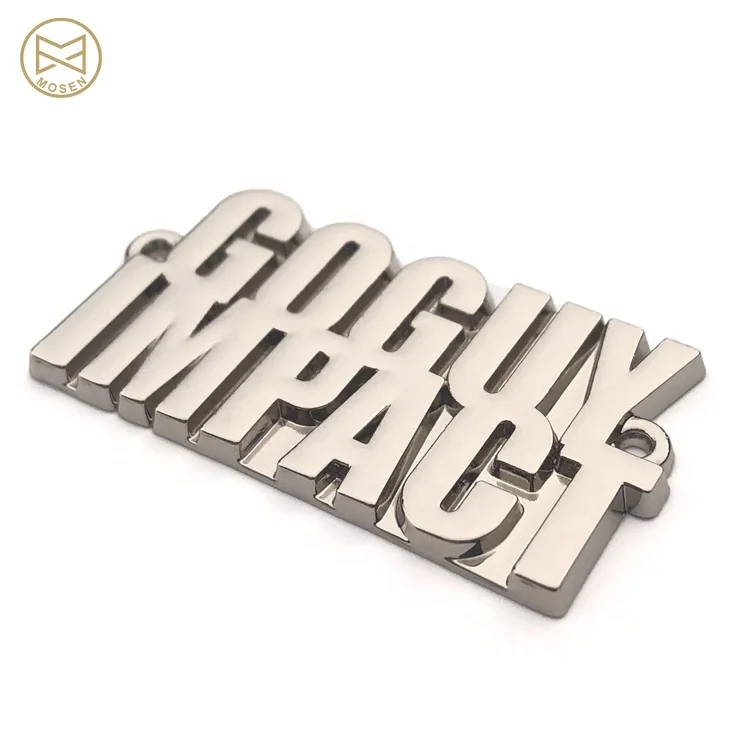 Custom Your Private Logo Free Design Garment Metal Logo Sewing Tags Private Brand Name Label for Clothing Coat