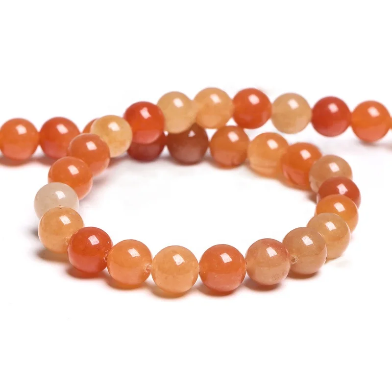 Wholesale natural gemstone beads 4/6/8/10/12mm smooth round red aventurine loose beads for diy jewelry making