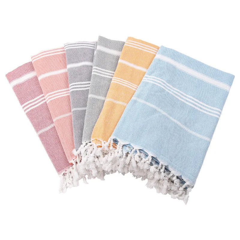 Wholesale 100% cotton Turkish beach towels with tassel