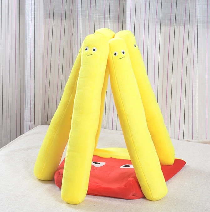 Plush Food Pillows Cute French Fry Plushie Toy Stuffed Animals Removable Plush French Fries Funny Creative Simulation