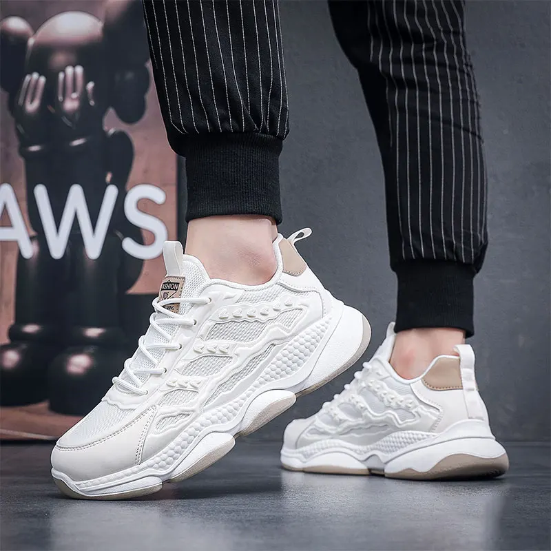 Factory Wholesale Anti-slip Fashion Sneakers for Men Luxury Shoes Running PVC Mesh Shoes Jogging Shoes Honeycomb