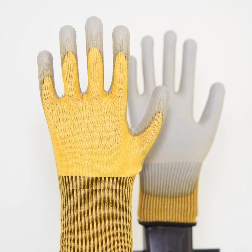 13G HPPE liner pu coated anti cut level 5 industrial safety work glove