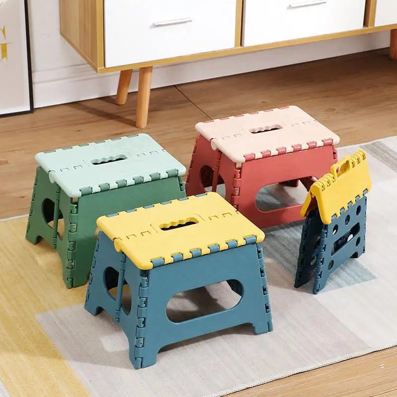 Plastic Folding Small Chair Portable Thickened Household Space-saving Outdoor Chair Lightweight