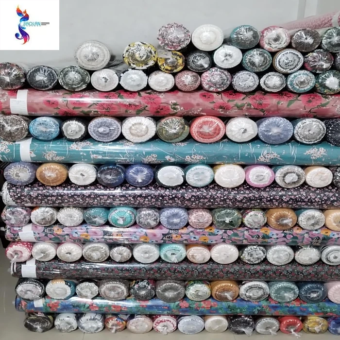 wholesale China supplier woven print 100%rayon stock lot fabric for garment
