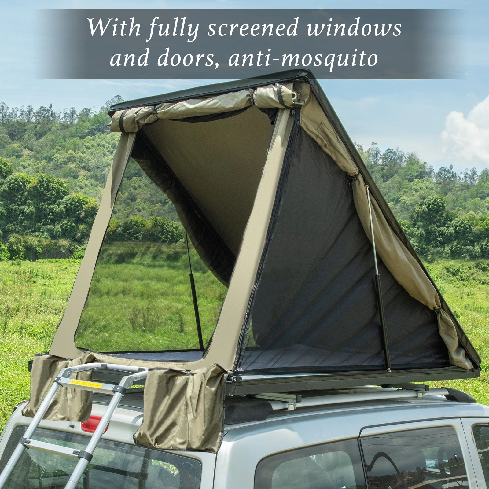 Triangle Soft Shell Roof Top Tent  For Car Lightweight  Rooftop Tents 4x4