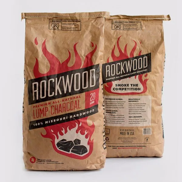 
customized 3 ply multiwall kraft paper sack for packing charcoal 10kg 25kg Square bottom bag 