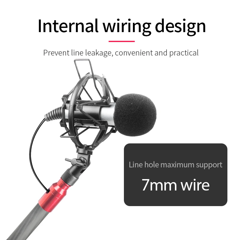 Гибкий Алюминиевый телескопический удлинитель микрофона Manbily 3,5 м, оборудование для фотосъемки