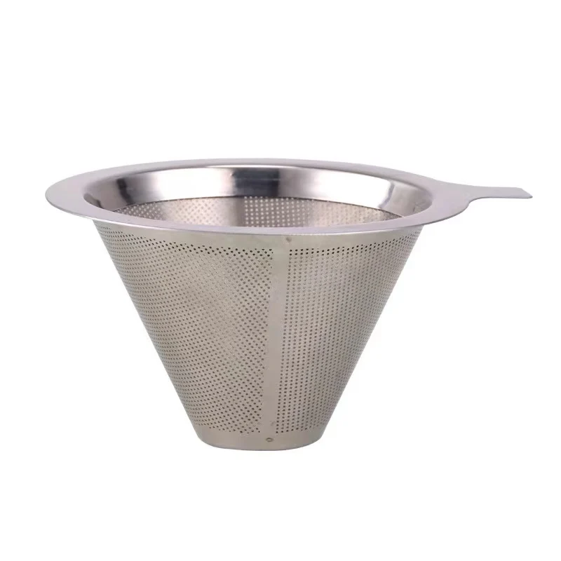 cone shape low moq Loose Mesh Stainless Steel Metal Customized Logo Tea Infuser Strainer Filter with handle