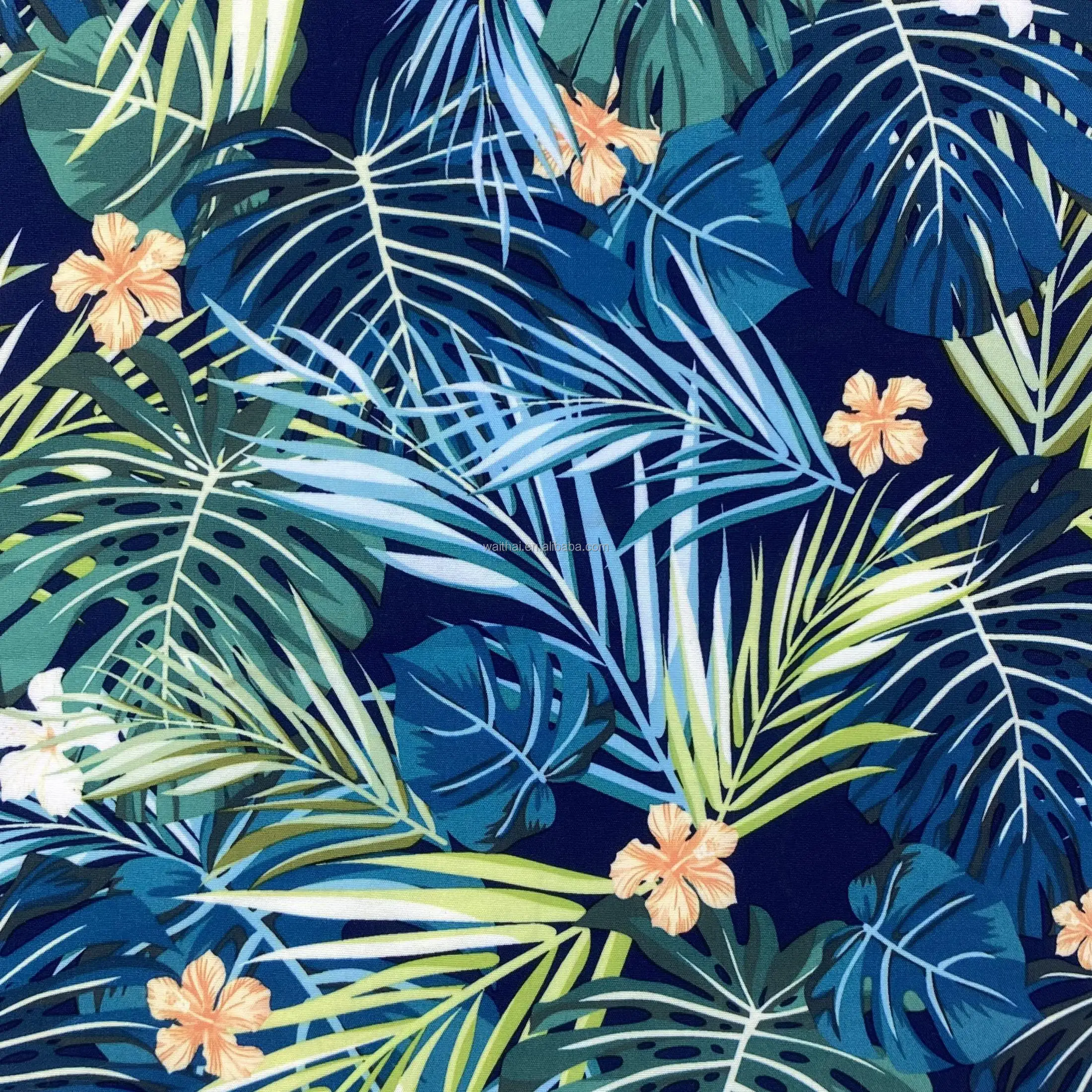 
WEITAI Beach Printed cloth fabric 100% Polyester Microfiber printed fabric/leaf printed fabric for Swimwear beach shorts 