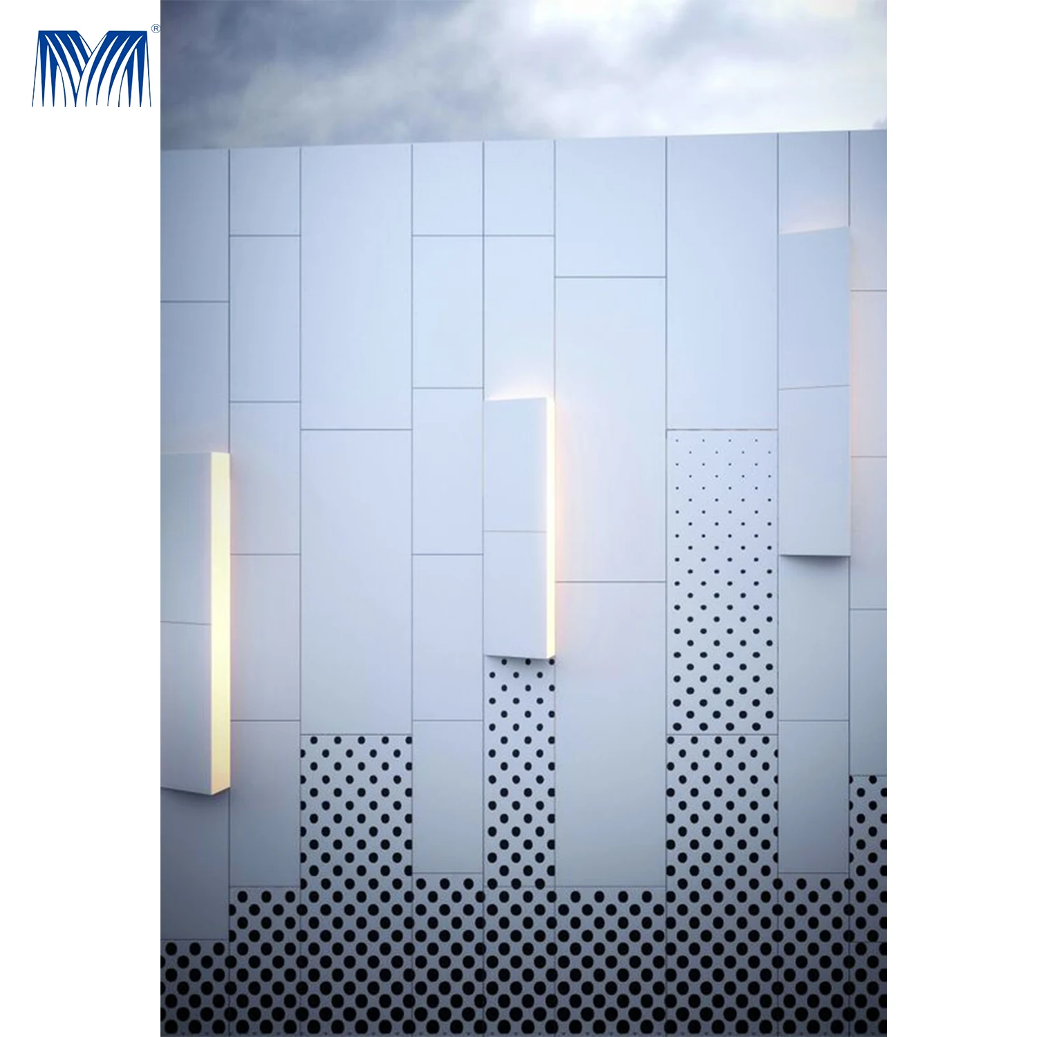 Design panels cladding metal wall panel for buildings cassette perforated aluminum facade