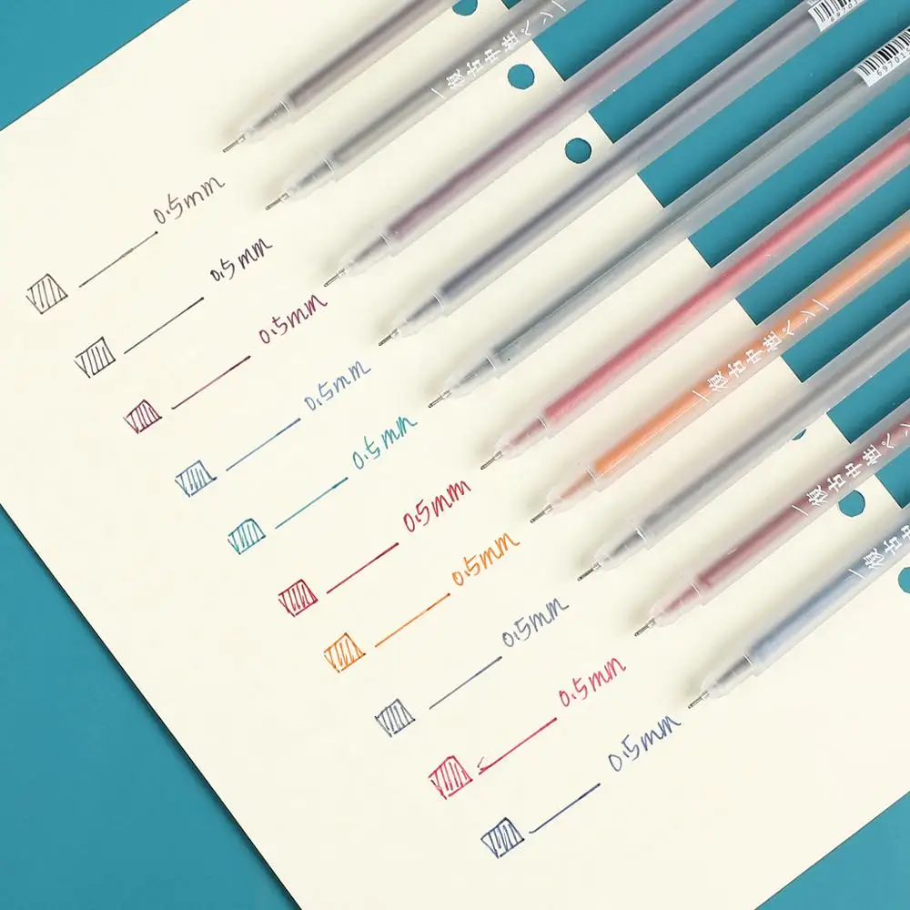 10pcs/set Creative Retro color gel pen Student Office personality gel ink pen Simple neutral pen kawaii School supplies
