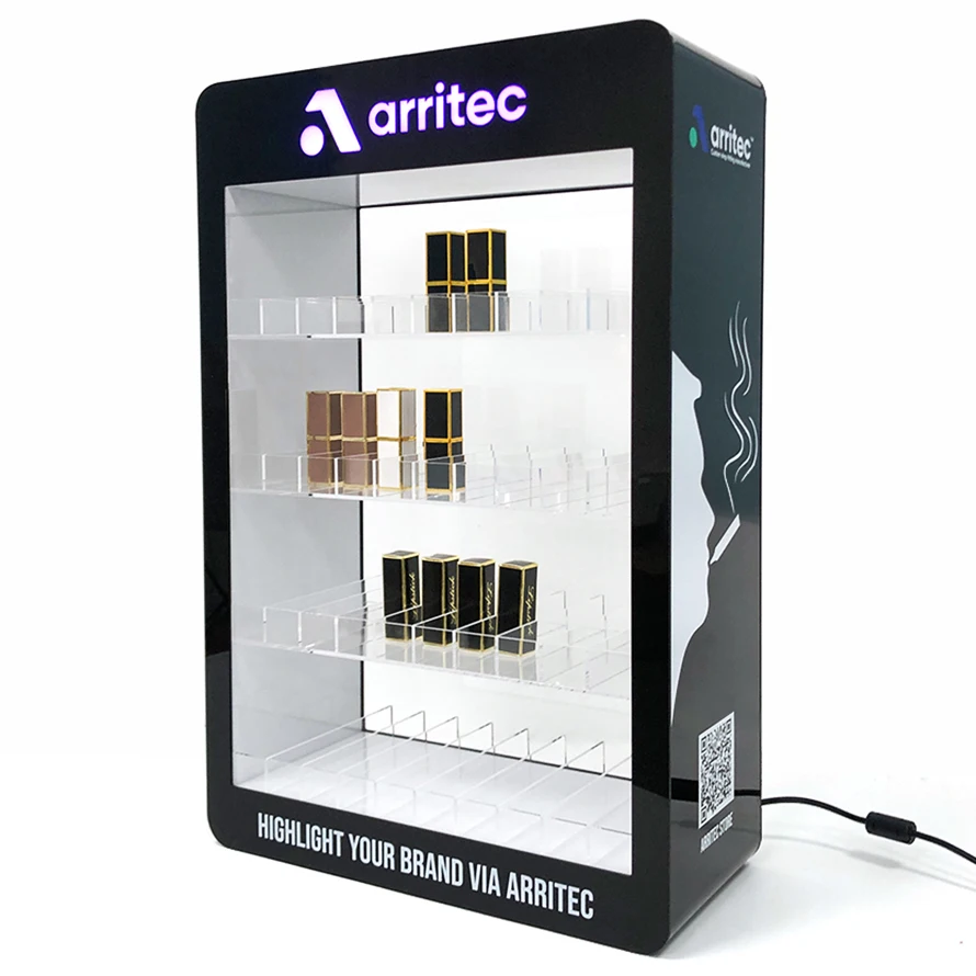 Fashion Design Led Light Smoke Tobacco Store Display Shelf Acrylic Tobacco Display Stand Cigarette Display Rack