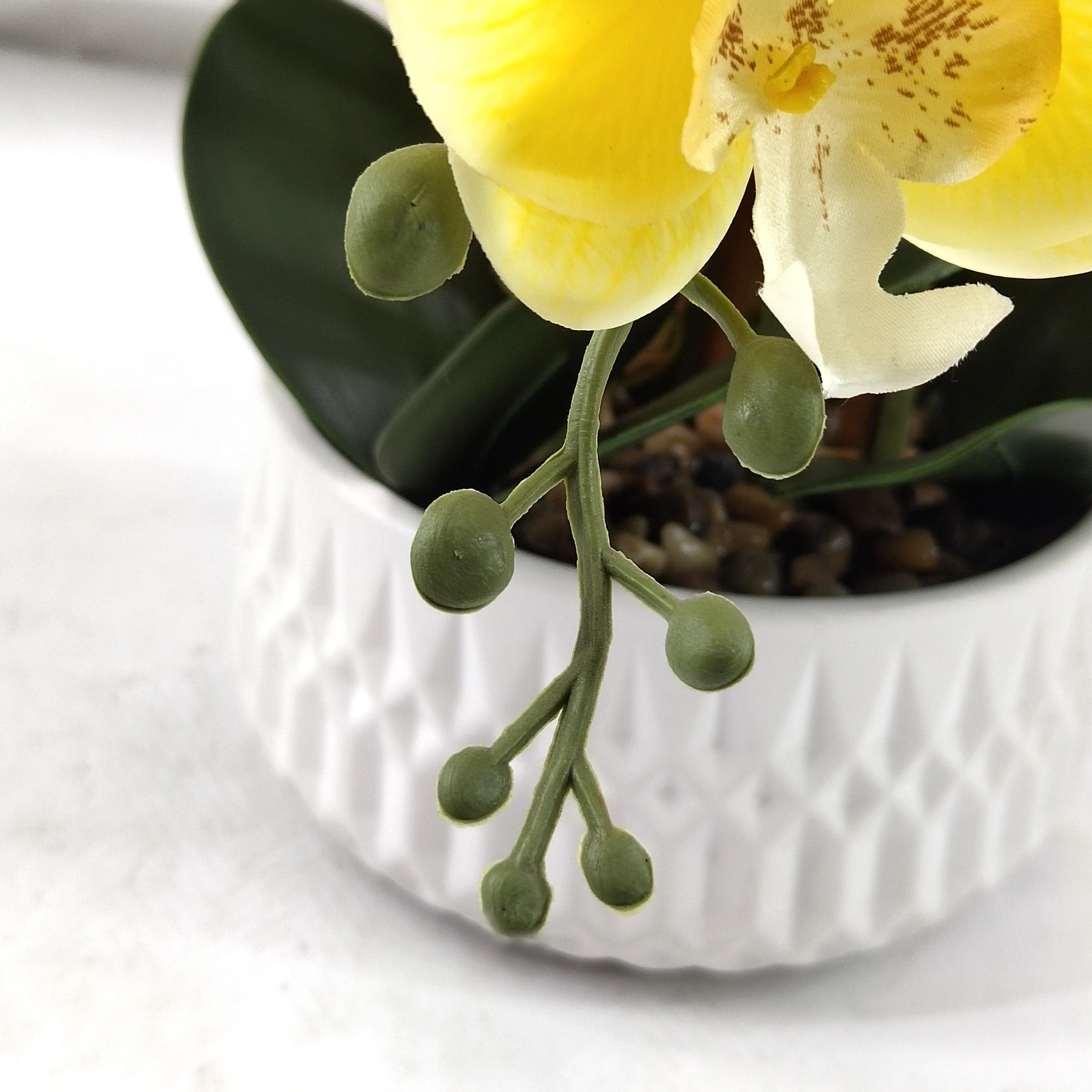 Wholesale Dendrobium Cattleya Orchid Plants Silk Preserved White Phalaenopsis Orchid Pot Artificial Orchid In The Pot