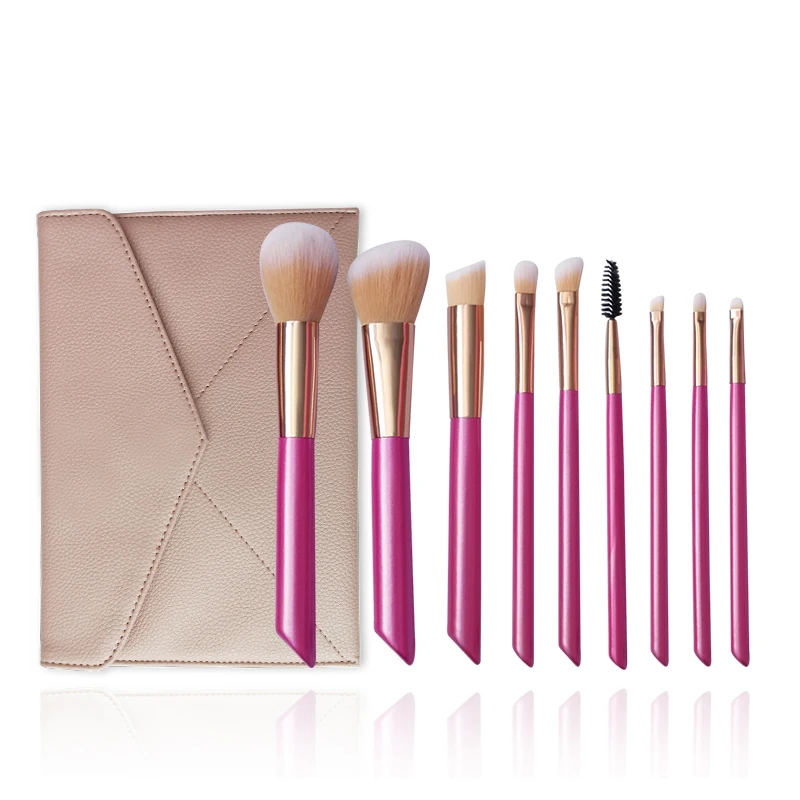 Hot Colorful Glitter DIY Makeup Brushes Sets Beauty Tool With Clear And Rose Body
