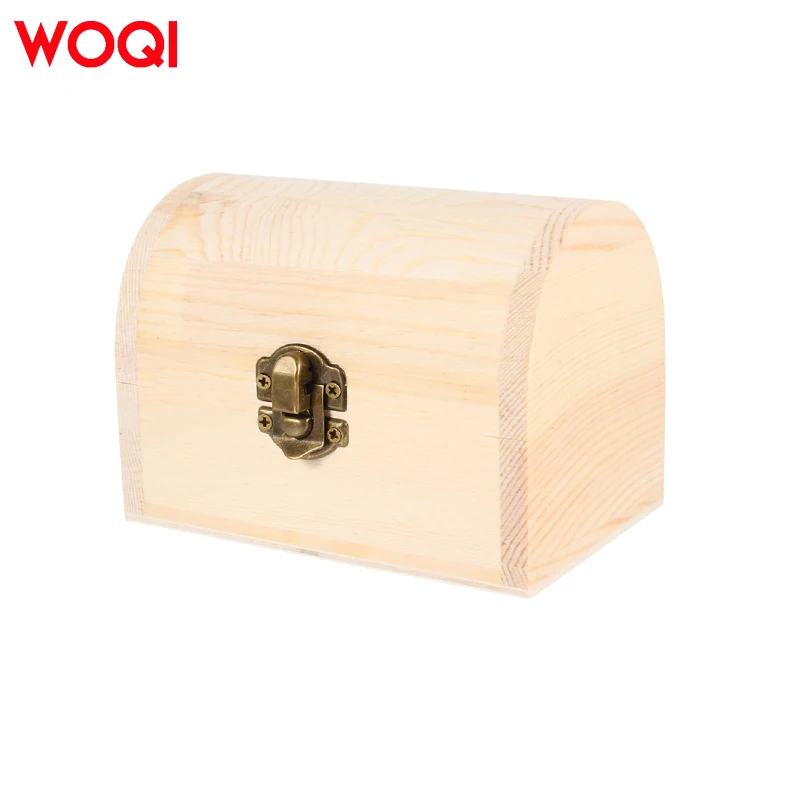 WOQI Прямая продажа с фабрики дешевый деревянный ящик Пиратский Сундук сокровищами деревянная мини-коробка откидной крышкой
