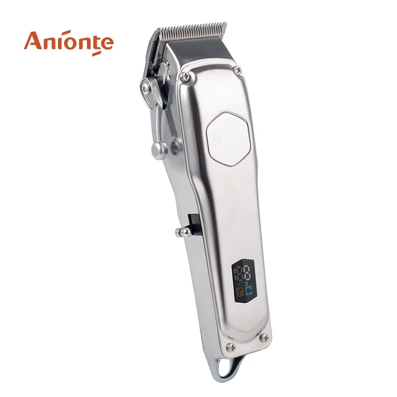 Профессиональная машинка для стрижки волос ANIONTE для использования в салоне, перезаряжаемая машинка для стрижки волос с двигателем постоянного тока, полностью Металлическая машинка для стрижки волос