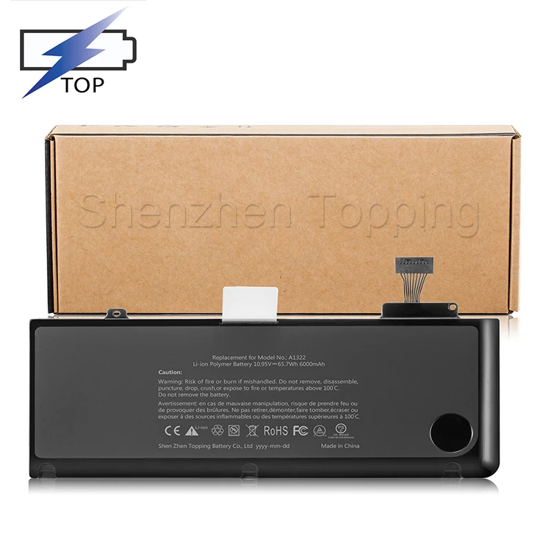 6800mAh Laptop Battery for Apple MacBook Pro A1322 A1278 Notebook Battery 13 inch 2009-2012 Version A grade