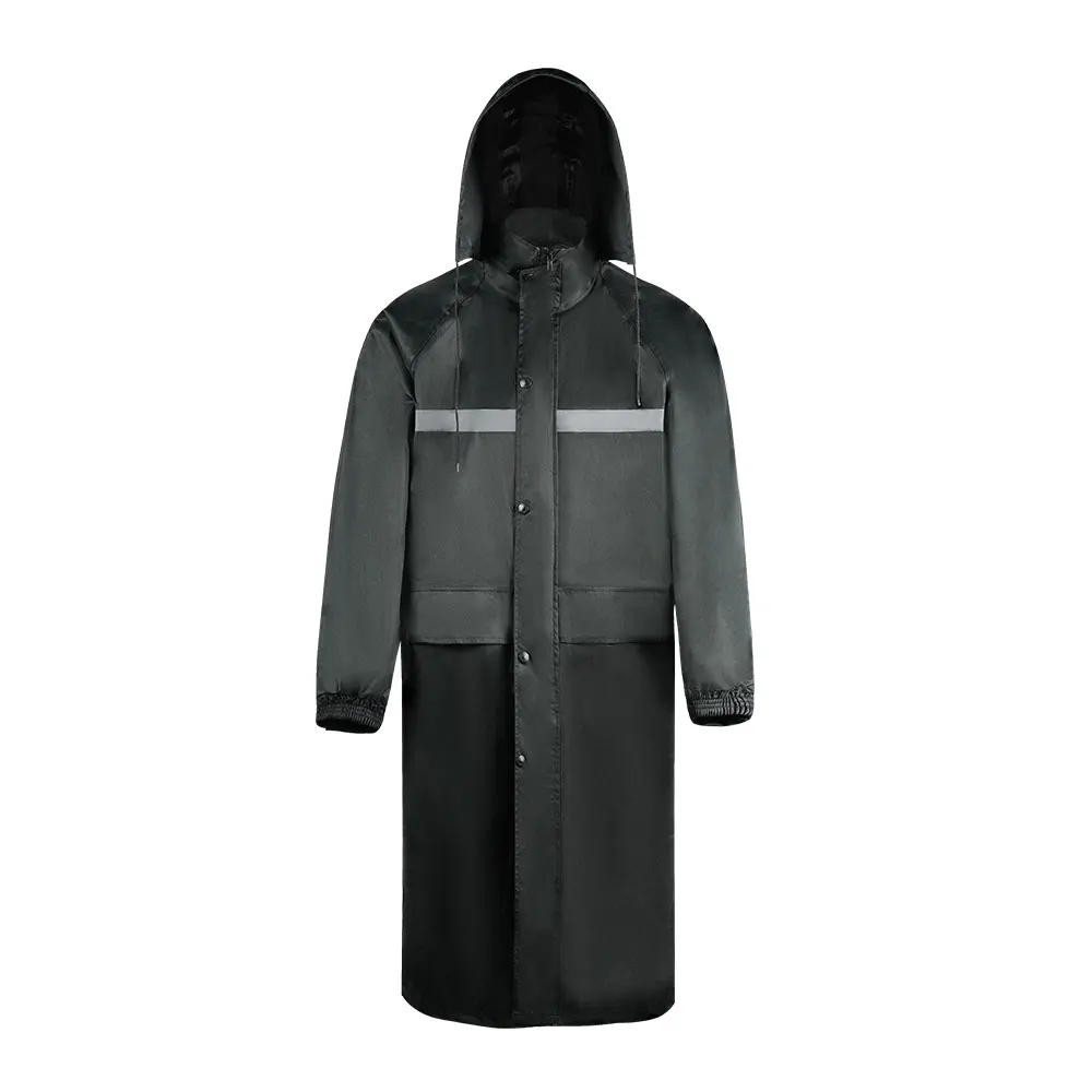 100% Waterproof Durable Hooded Polyester Raincoat Rain Coat Men Long Rain Poncho