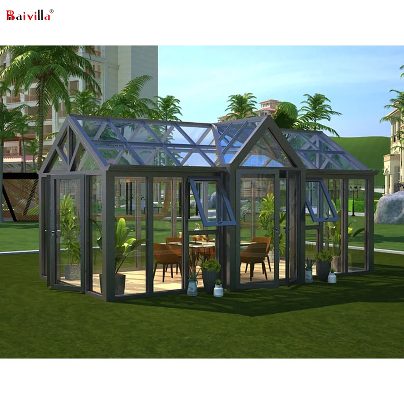 Thermal break aluminium profile 4 season free standing sunroom	with tempered glass Factory direct sales in the USA