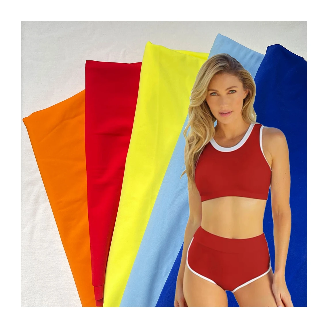 Factory direct sales  4 way spandex stretch printed recycled fabric wholesale textured eco-friendly nylon swimwear fabrics