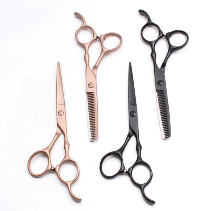 Ready To Ship Professional Salon Barber Hair Cutting Scissors Set 440C Rose Gold Hairdressing Thining Shears 6 Inch