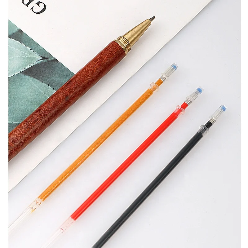 bullet 130mm long red gold black  smooth writing gel ink refill
