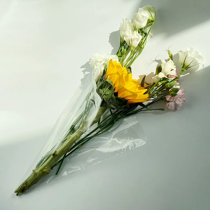 Custom clear opp pp cpp plastic transparent plant flower pot packaging sleeve