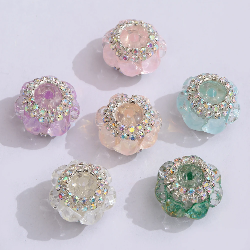20mm Solid & Creative Star Patch Rhinestones With Large Hole 3mm Acrylic Cylinder Beads for DIY Pen Jewelry Making