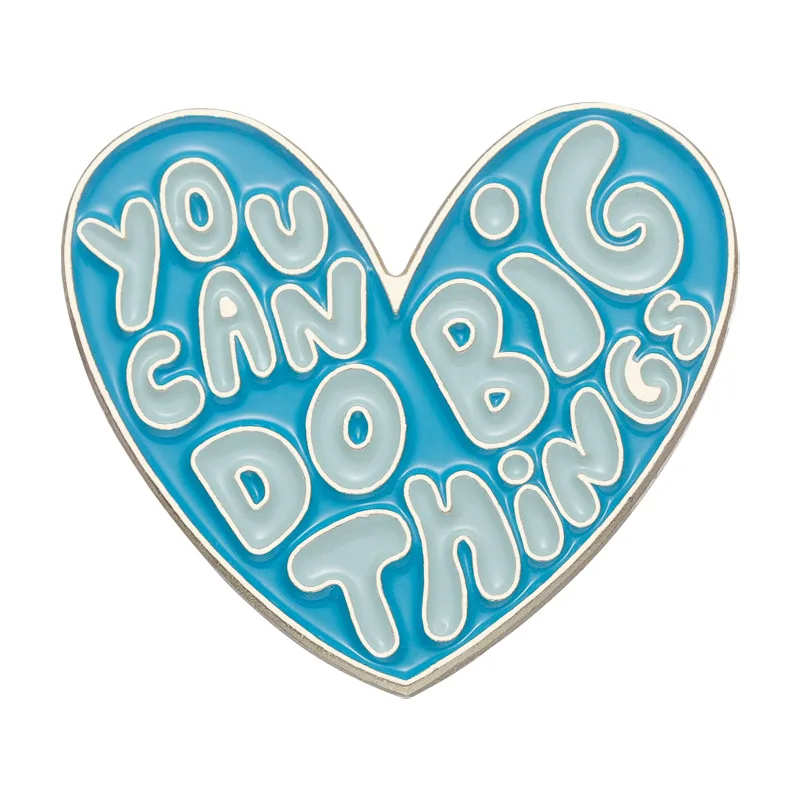 Hot Sales English Brooch Letters Metal Enamel Pins Clothing Bags Decorations Badges Accessories Wholesale