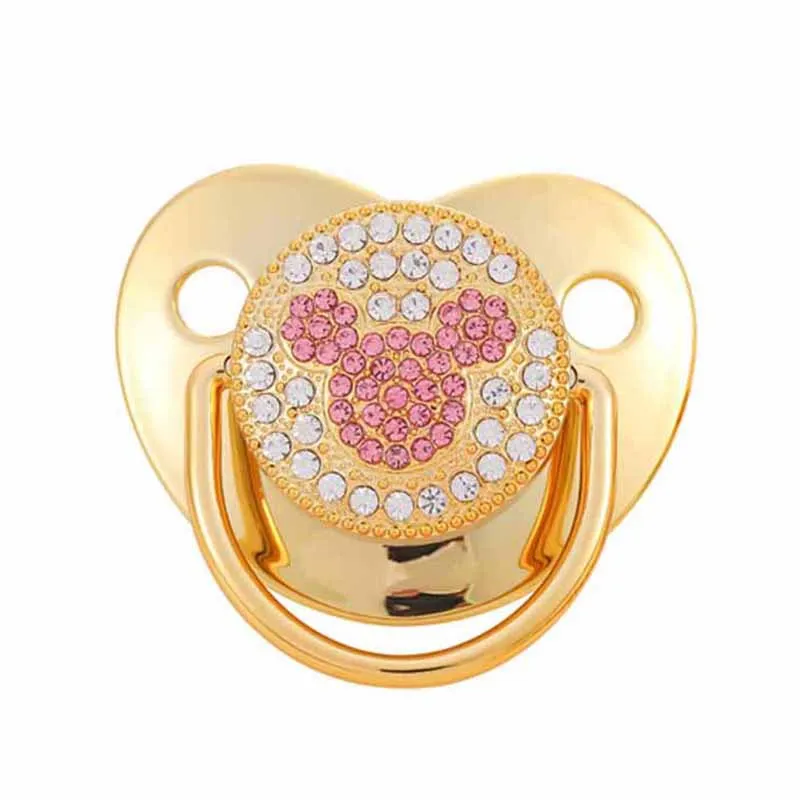 New Hot Selling Pink Baby Dot Diamond Mouth Play Baby Diamond Comfort pacifier