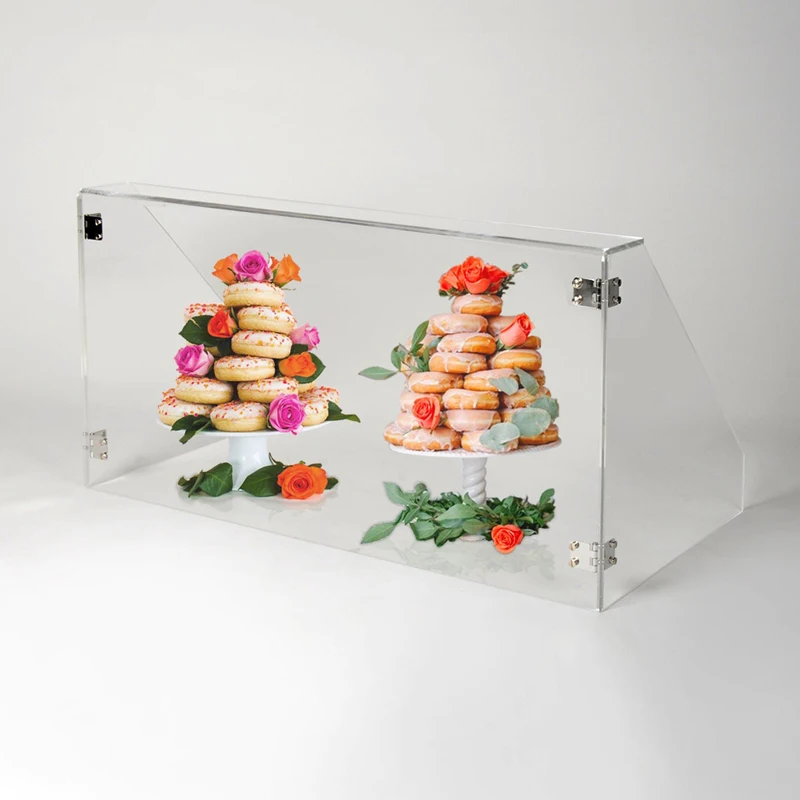 Multifunctional Acrylic Cupcake Display Case with Flip Lid Clear Lucite Food Storage Box