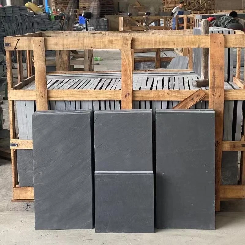 Chinese wholesaler black slate rock paving floor tile Wall veneer