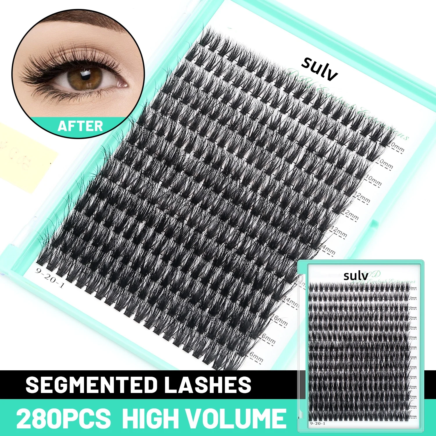 50D DIY Lash Extensions Kit 10-16mm Mixed D Curl Ribbons Natural Cluster Eyelash Long Stem Segmented Handmade CC CD DIY Lash Kit