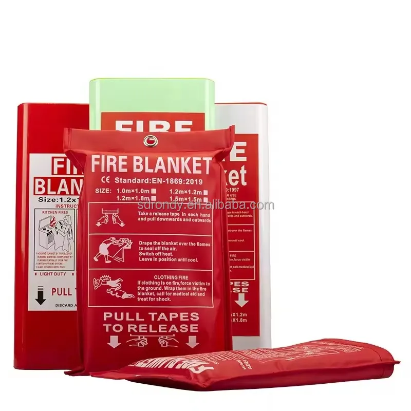 1m X 1m Flame Retardant Safety Fireproof Fiberglass Emergency Fire Extinguishers Blanket For Home Kitchen