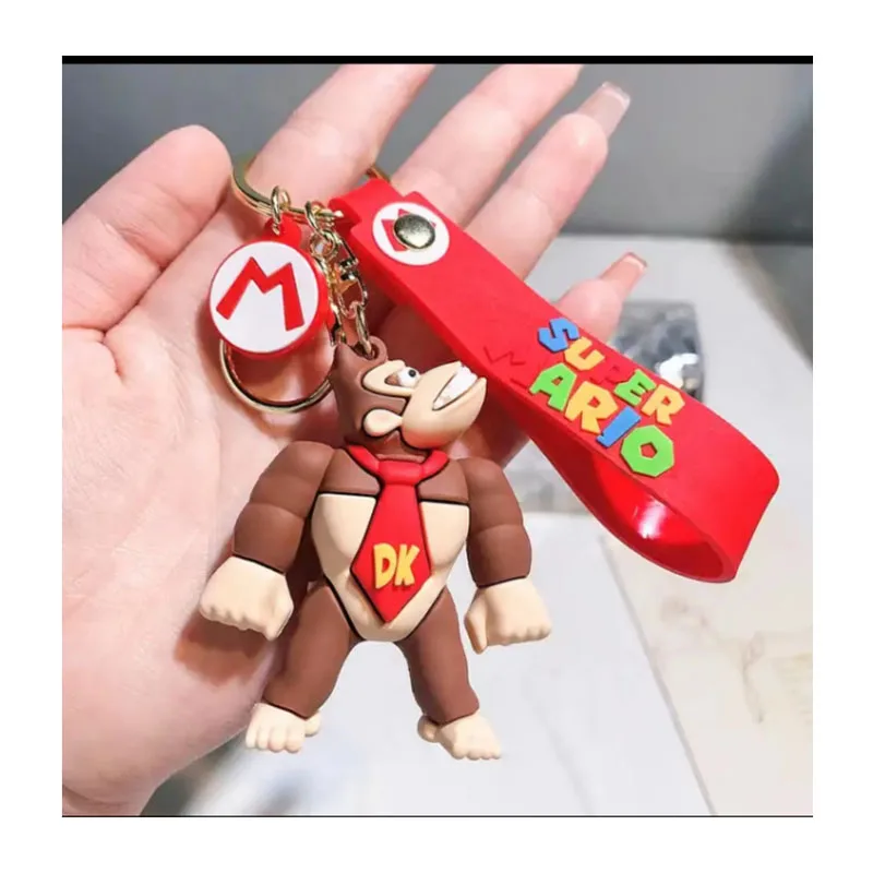 Super Bross Figuras Brothers llaveros Keychain Broos Wholesale Pvc Cartoon Silicona Por Mayor Pendant Key chain Mario Bros