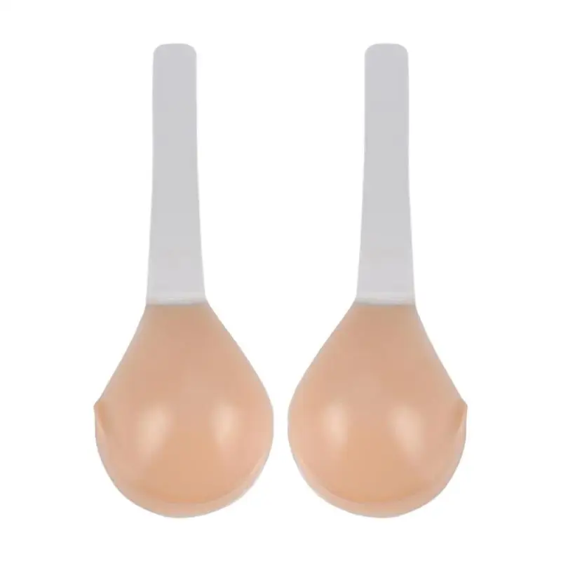 1 Pair Of Reusable Silicone Chest Stickers Retroactive Anti-Haired Silica Gel Invisible Bra Patch For Female Big Breasts Bikini