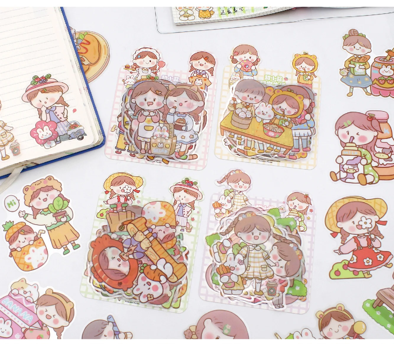 Custom Printed Waterproof Decorative Stickers Irregular Die Cut Cute Cartoon Sticker Pack