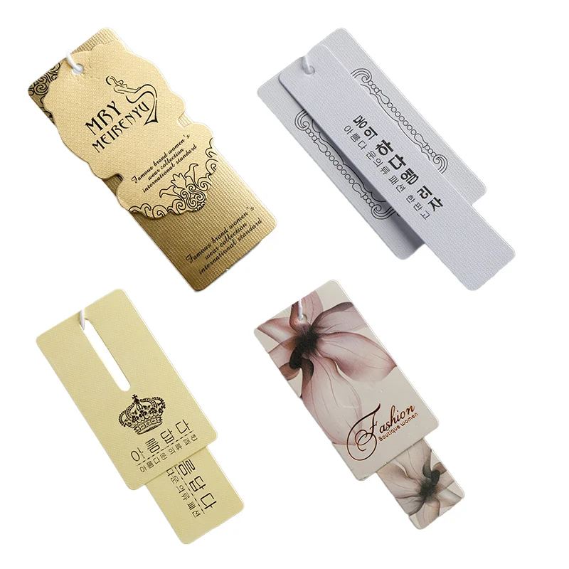 Luxury Popular Custom Design Tags Custom Labels Wholesale for Clothes Hollow Out Printed Embossed Name Logo Paper Sustainable