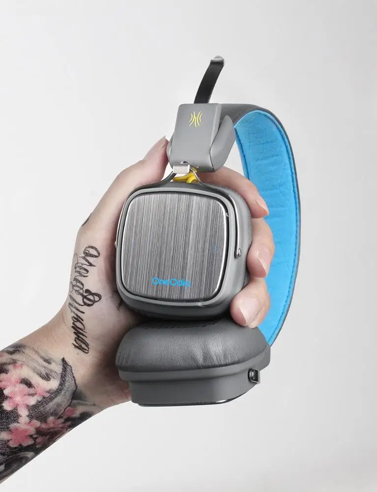 OneOdio L6 Elysium Wireless Headphones With Mic Metal Lightweight Headphone 500mAh Black/ Beige