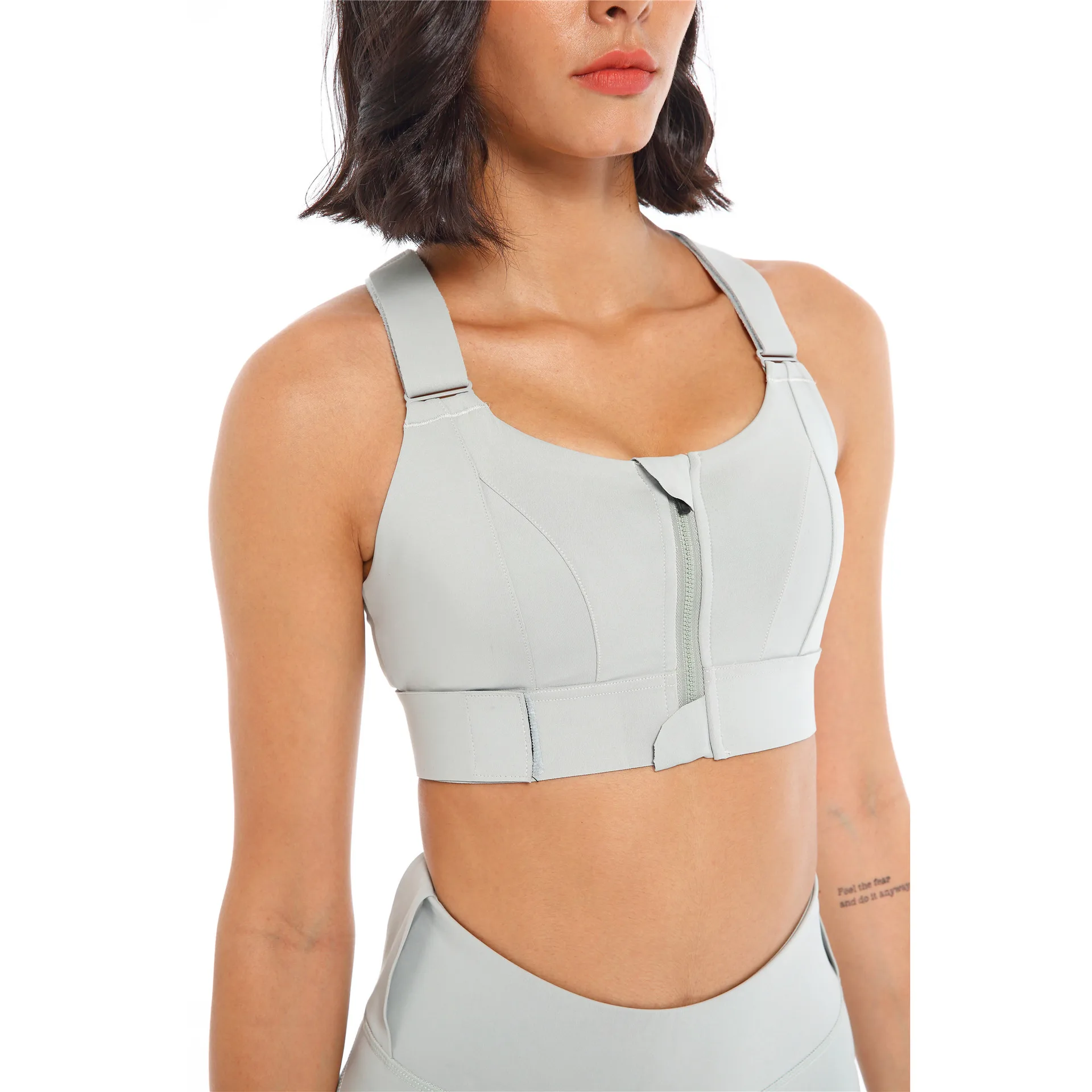 Women Push up  big plus size s-5xl sport bra with large zipper soft support  Front bra with Adjustable hook Shoulder