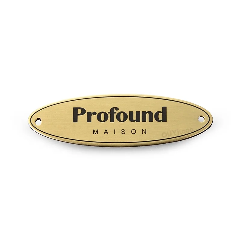 metal nameplate 3ml pattern metal  brass namep factori metal nameplates for bag
